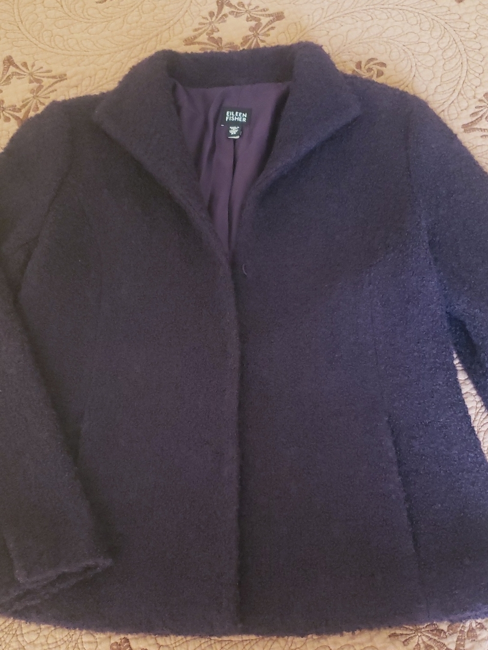 Eileen Fisher Bouclé Blazer Plum XS